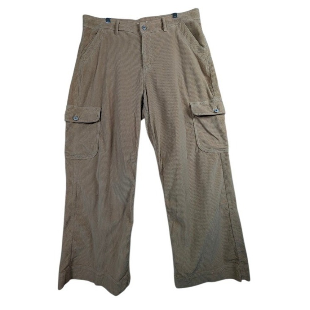 American Eagle Baggy Wide Leg Corduroy Cargo Pants Womens 18 Tan Super High-Rise